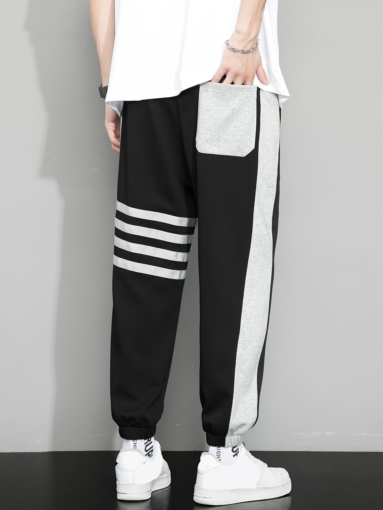 Striped men's sweatpants