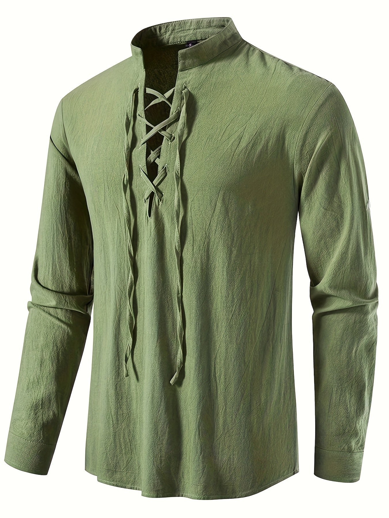 Casual Henley T-shirt with long sleeves