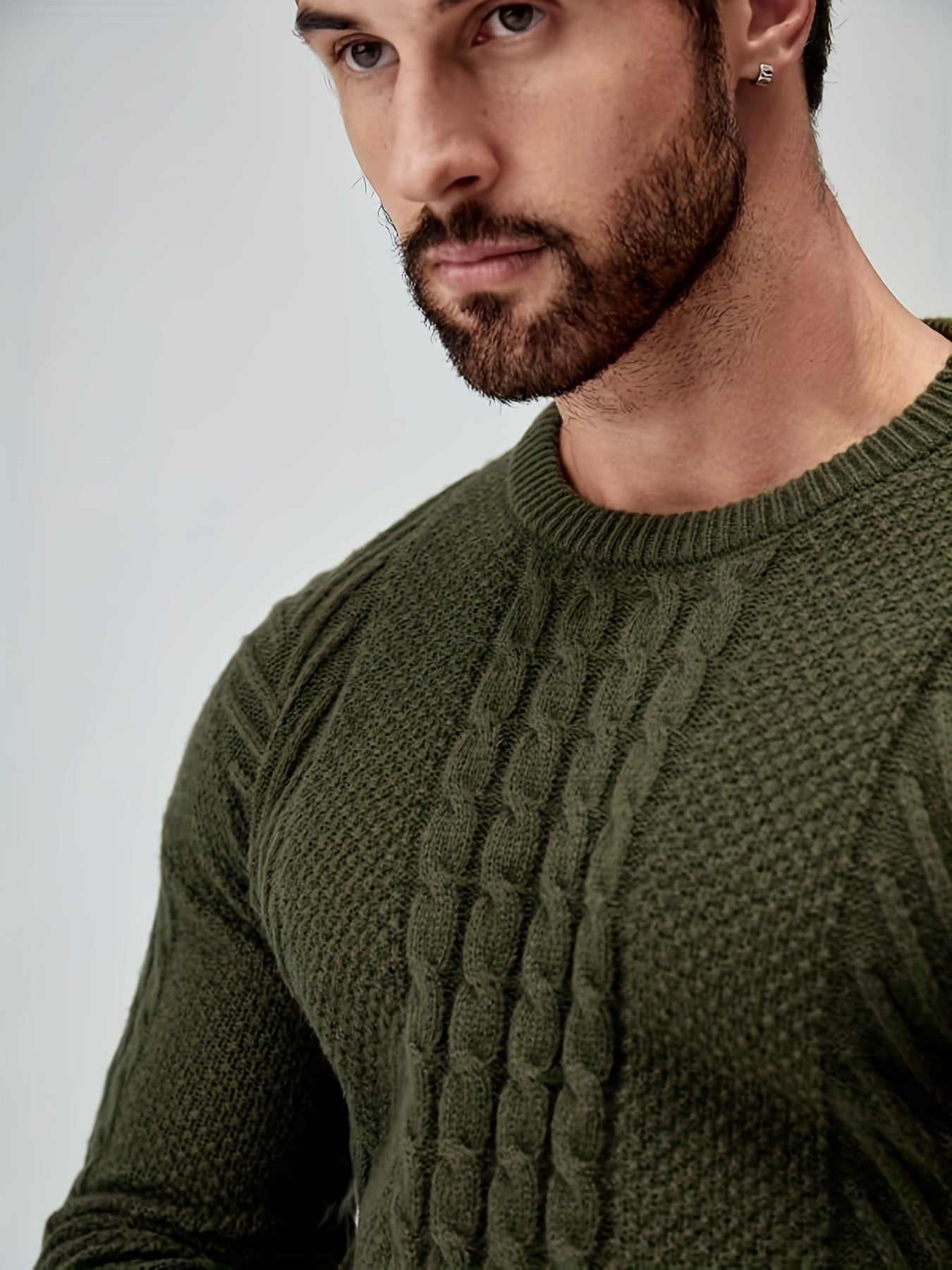 Knitted sweater with high stretch for men