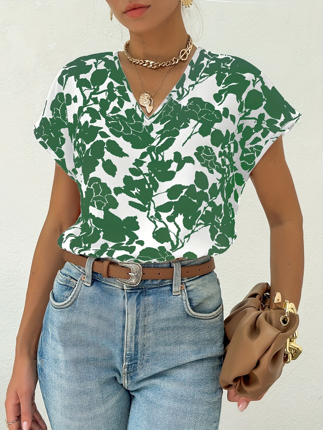 Blouse with floral print