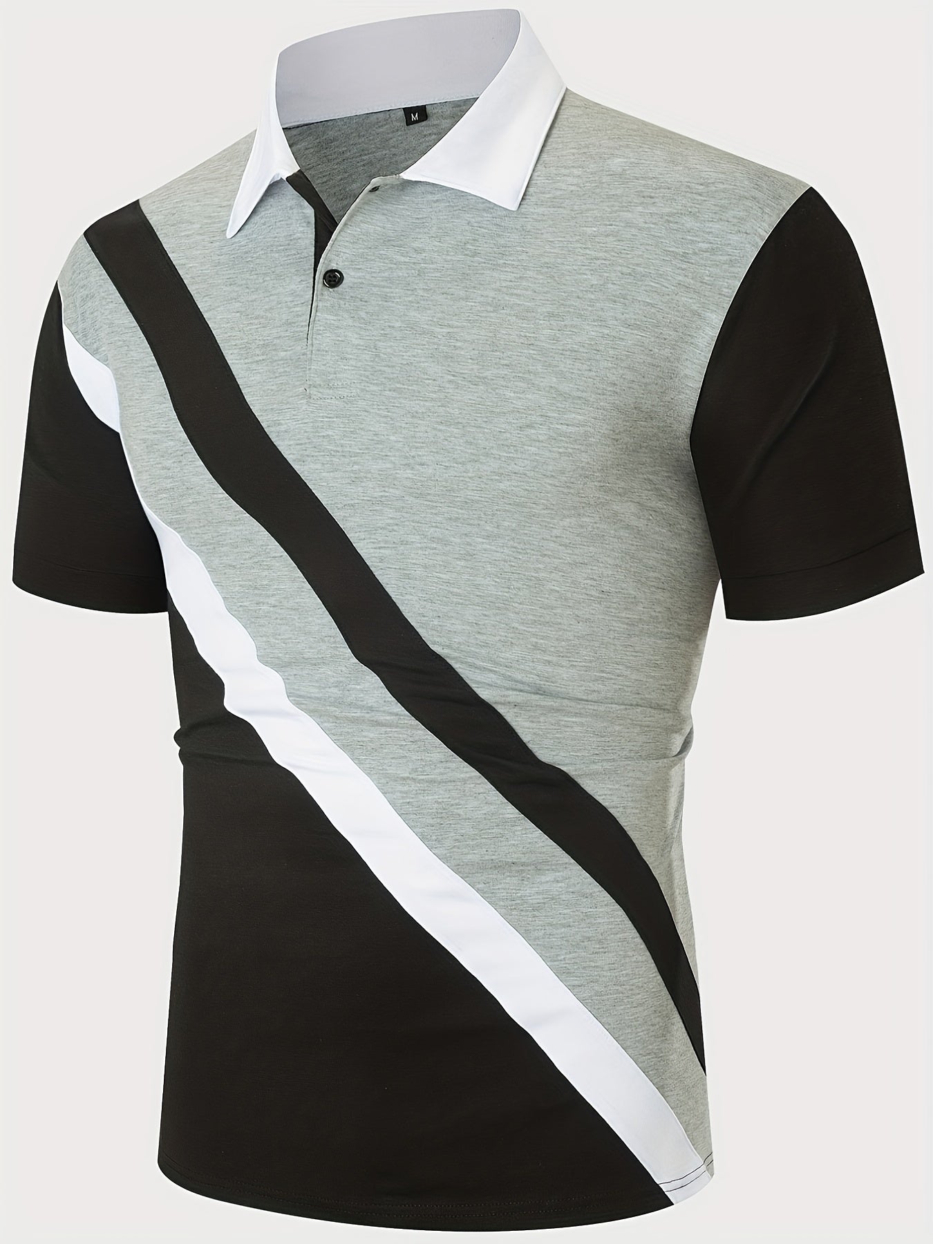 Slim multi-coloured striped polo shirt with lapels