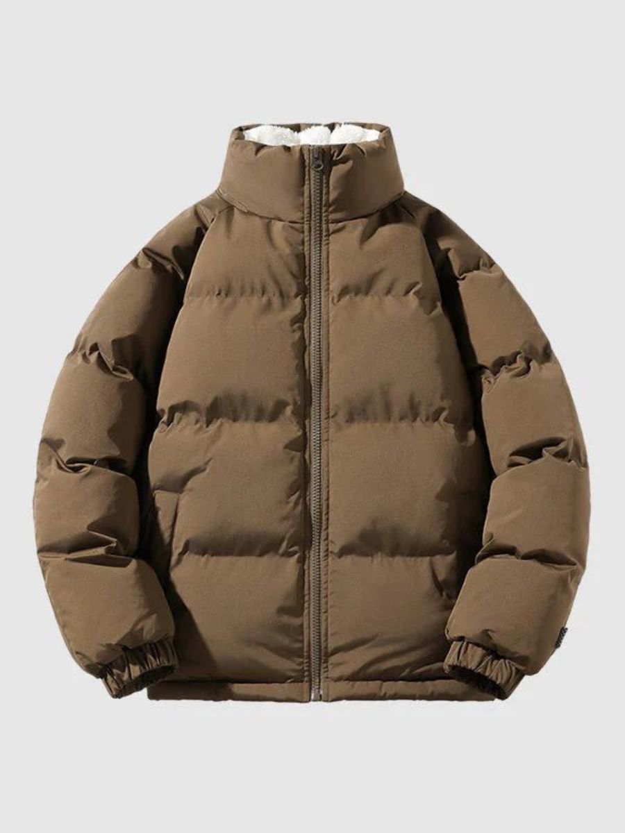 men's padded fleece-lined puffer jacket