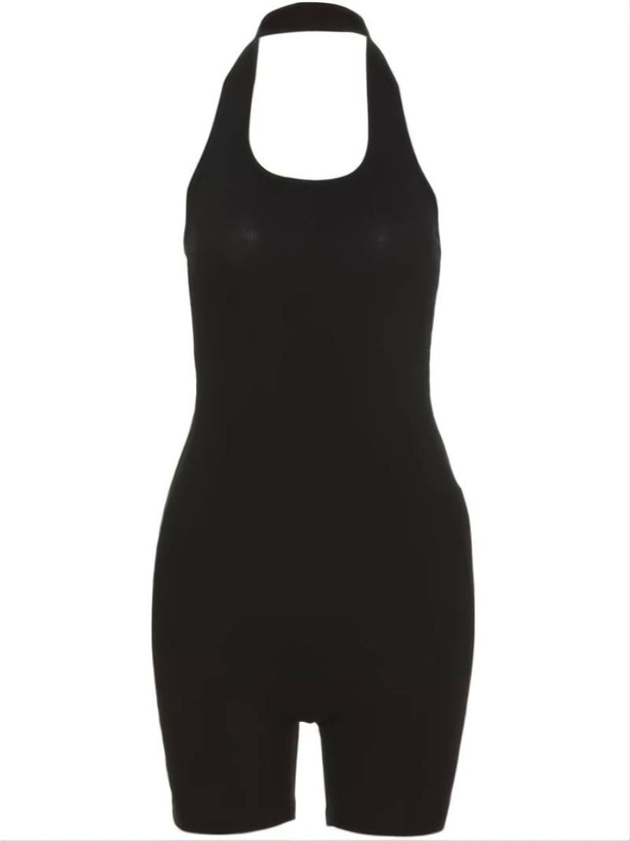 halter backless rompers