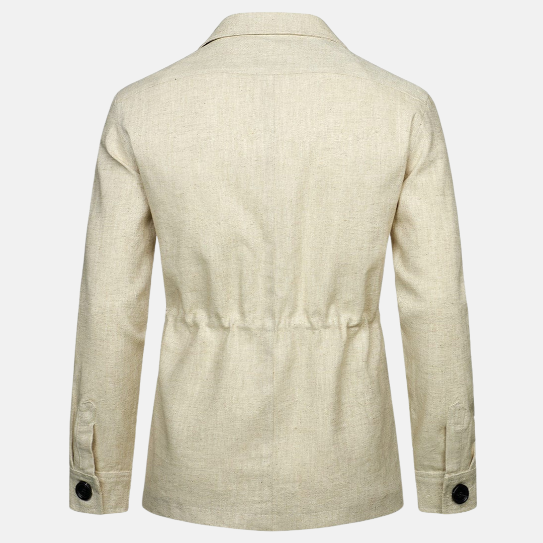 Linen jacket with multiple pockets