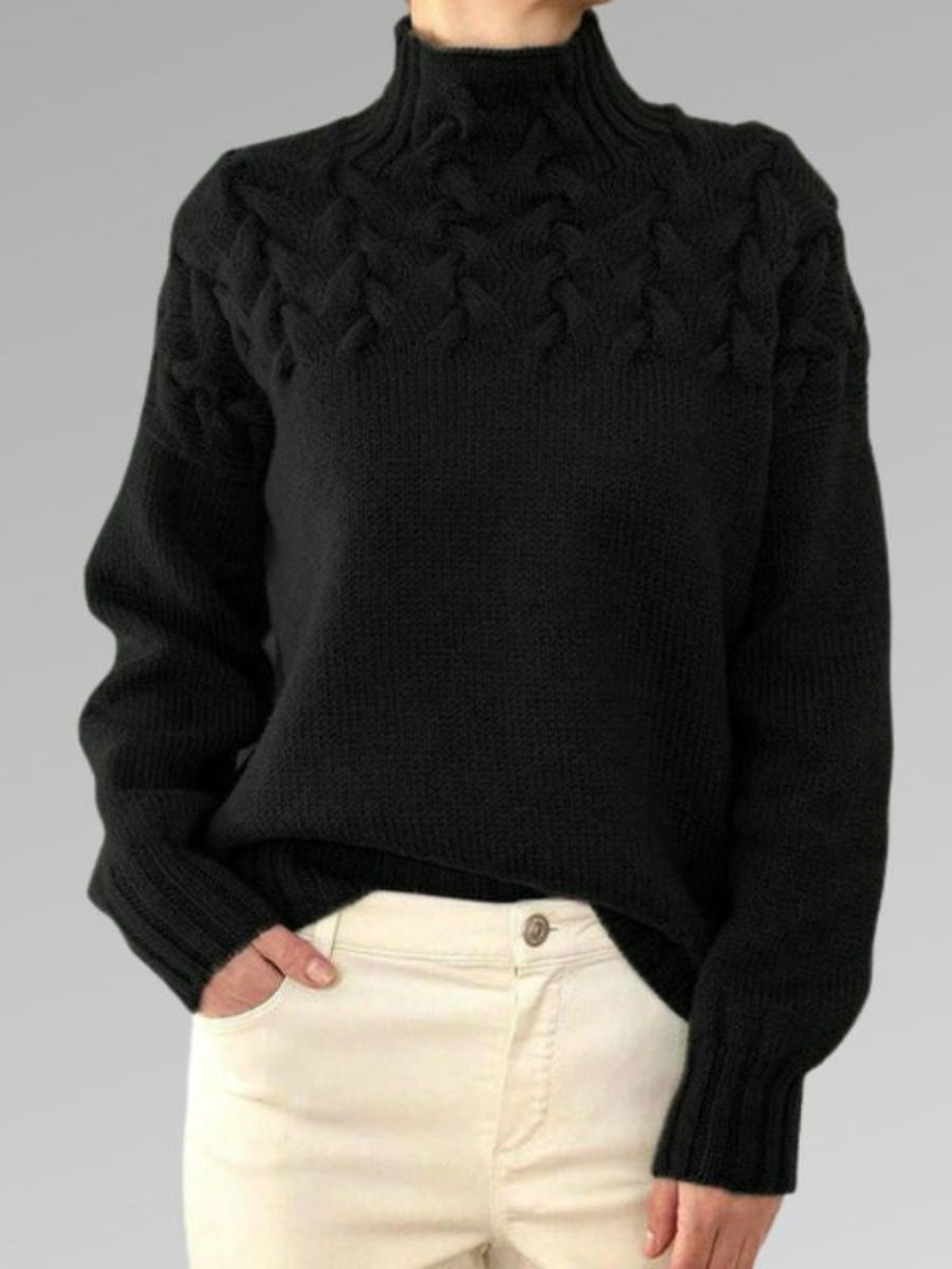 Elegant cable knitted sweater