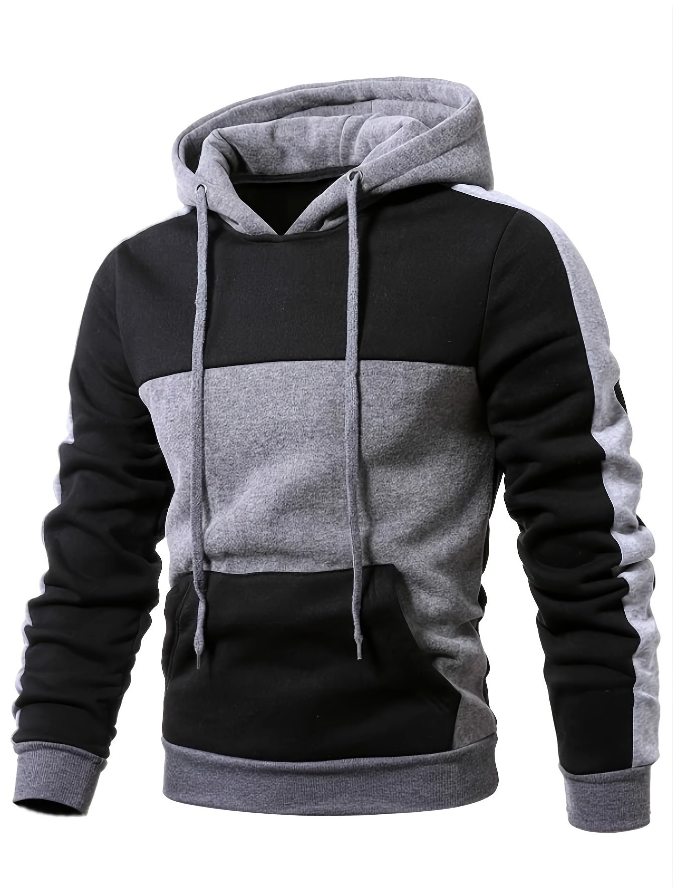 Black and gray hoodie for men