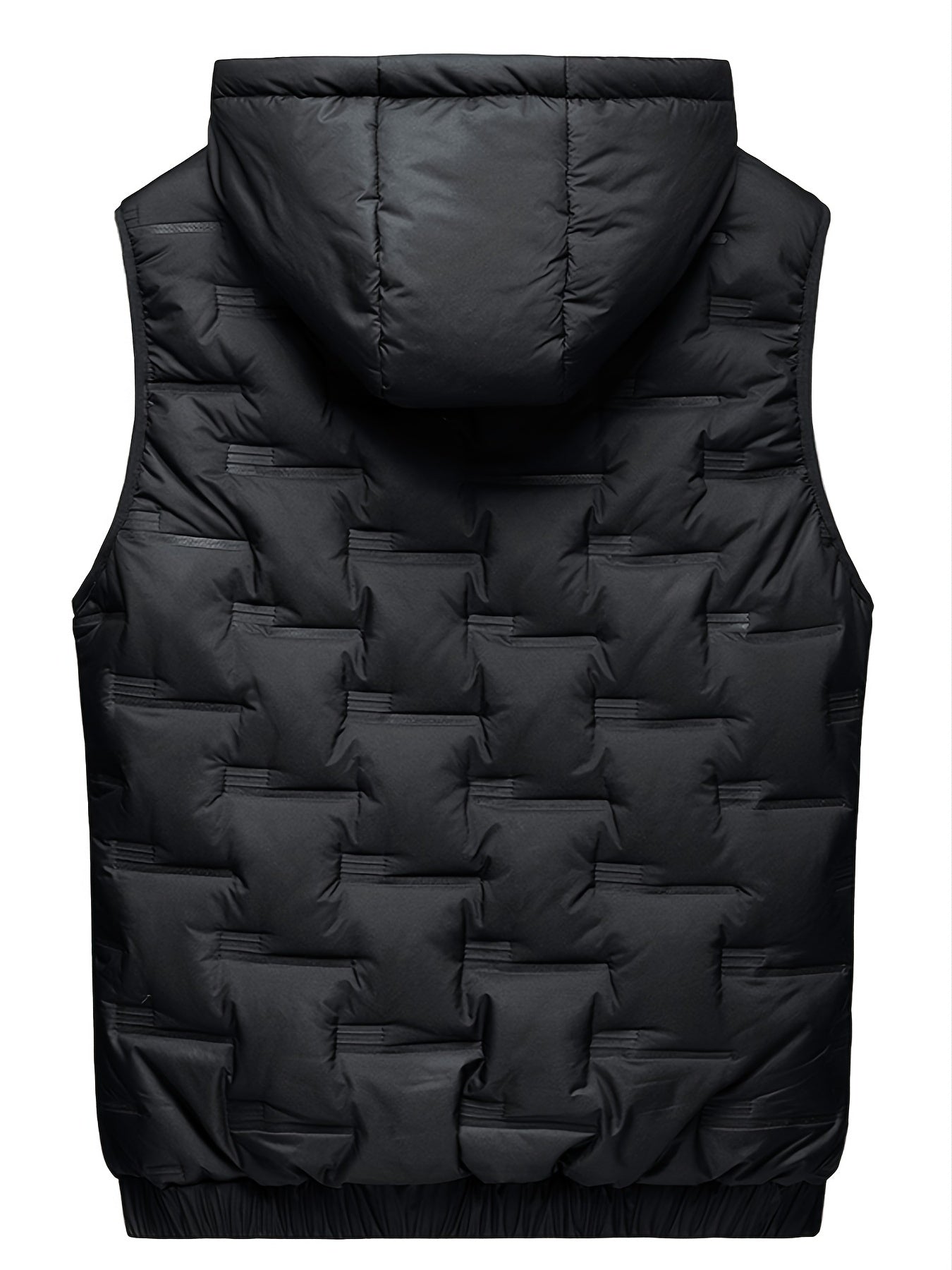 Padded vest with hood and zipper