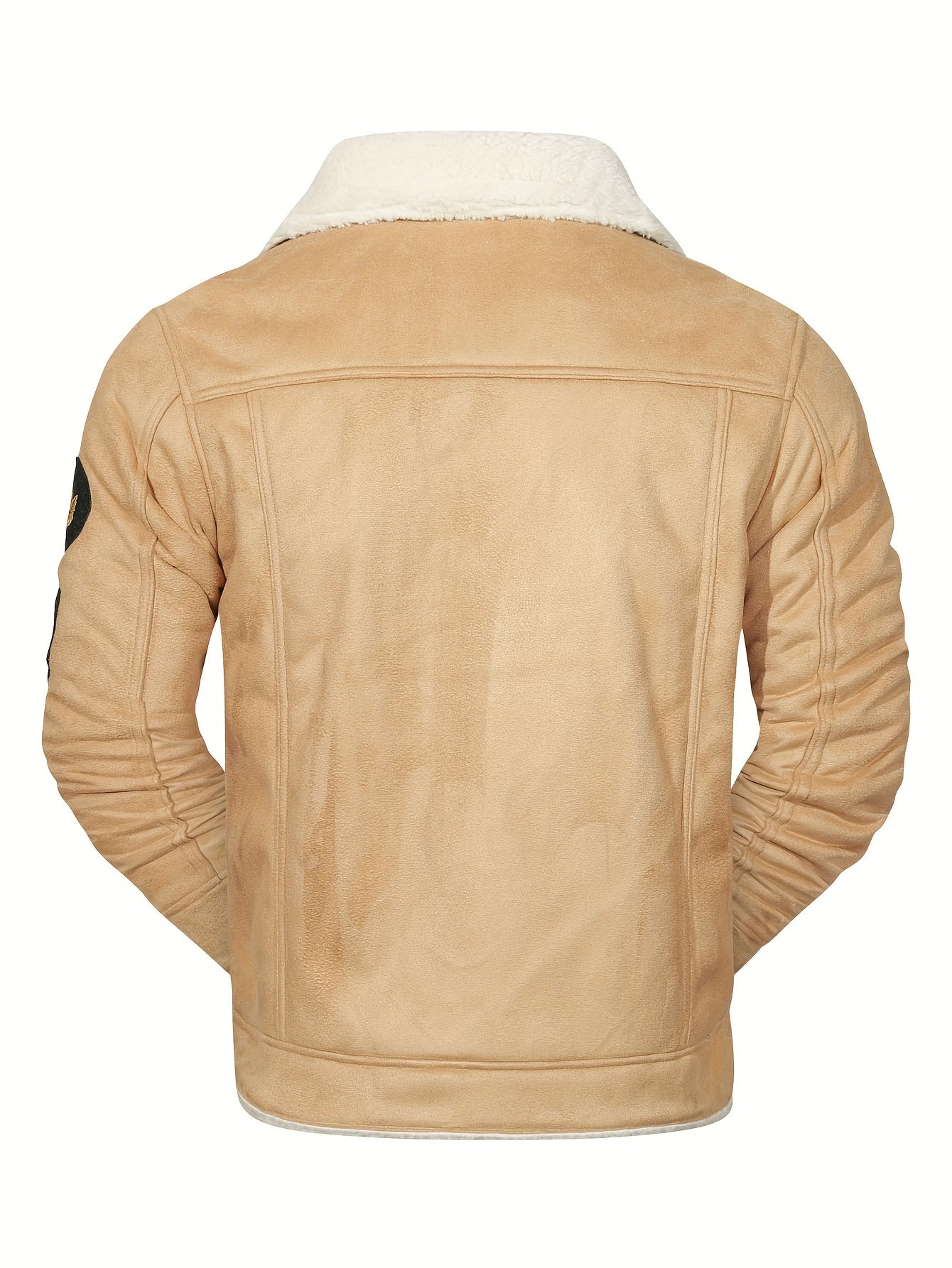 Faux leather fleece jacket for men