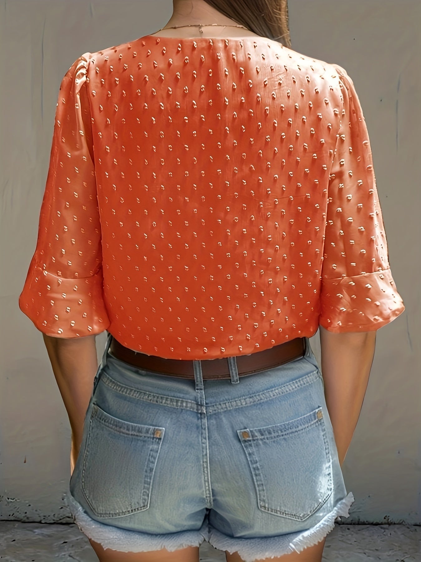 Loose chiffon blouse with long sleeves