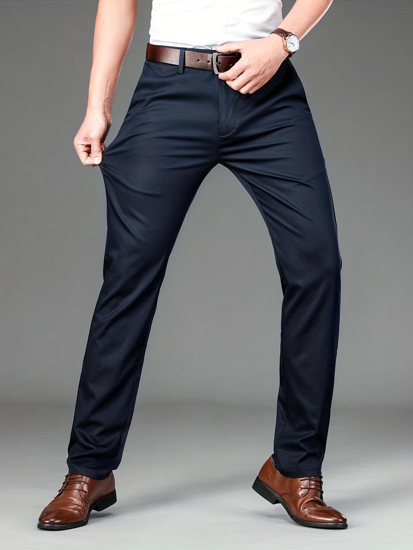 Classic mid-stretch pants