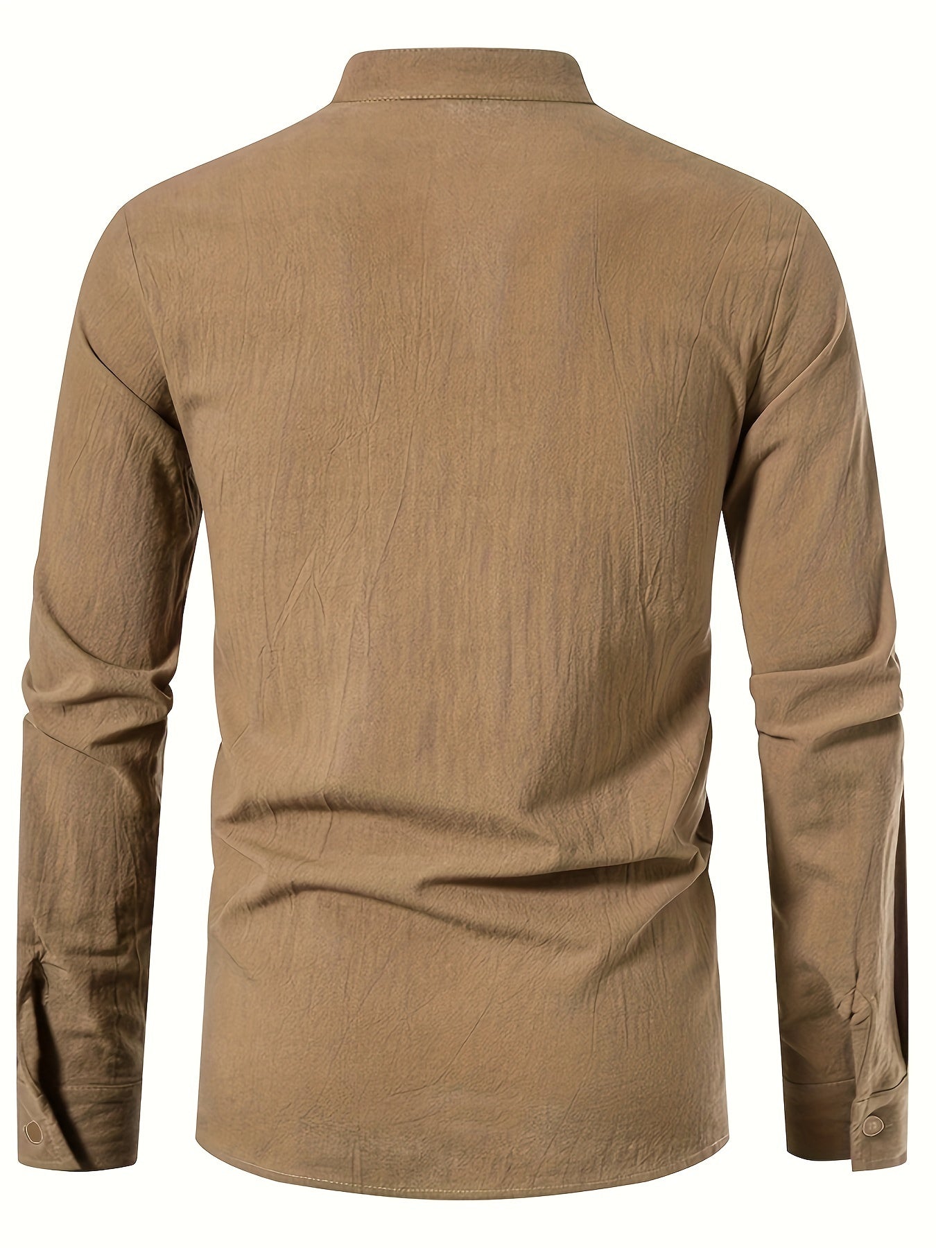 Casual Henley T-shirt with long sleeves