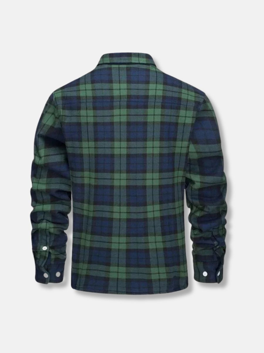 Fleece lined checked shirt