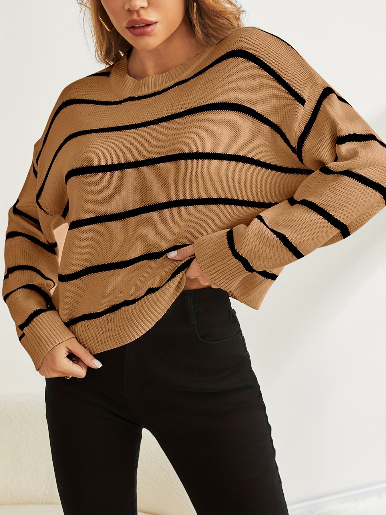 Striped knitted sweater