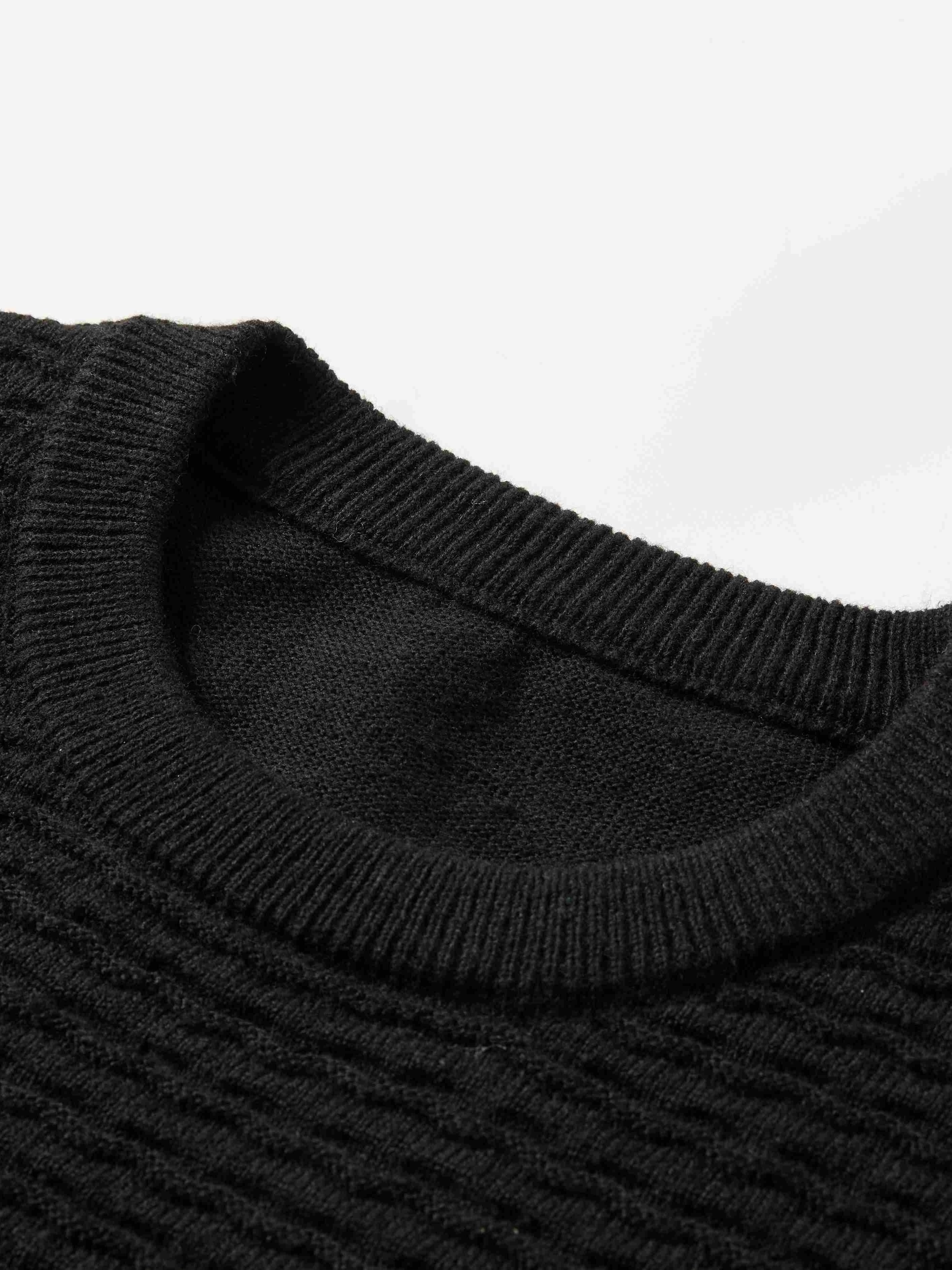 Black rib knitted sweater