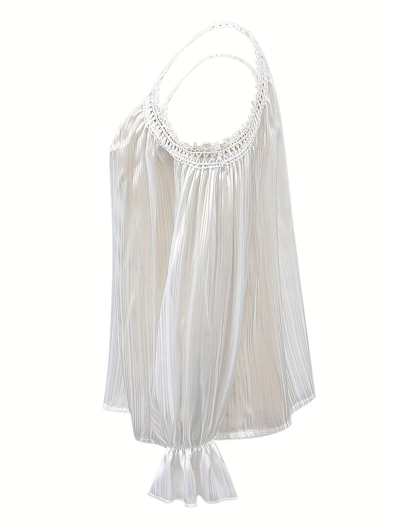 Draped blouse with lace edge