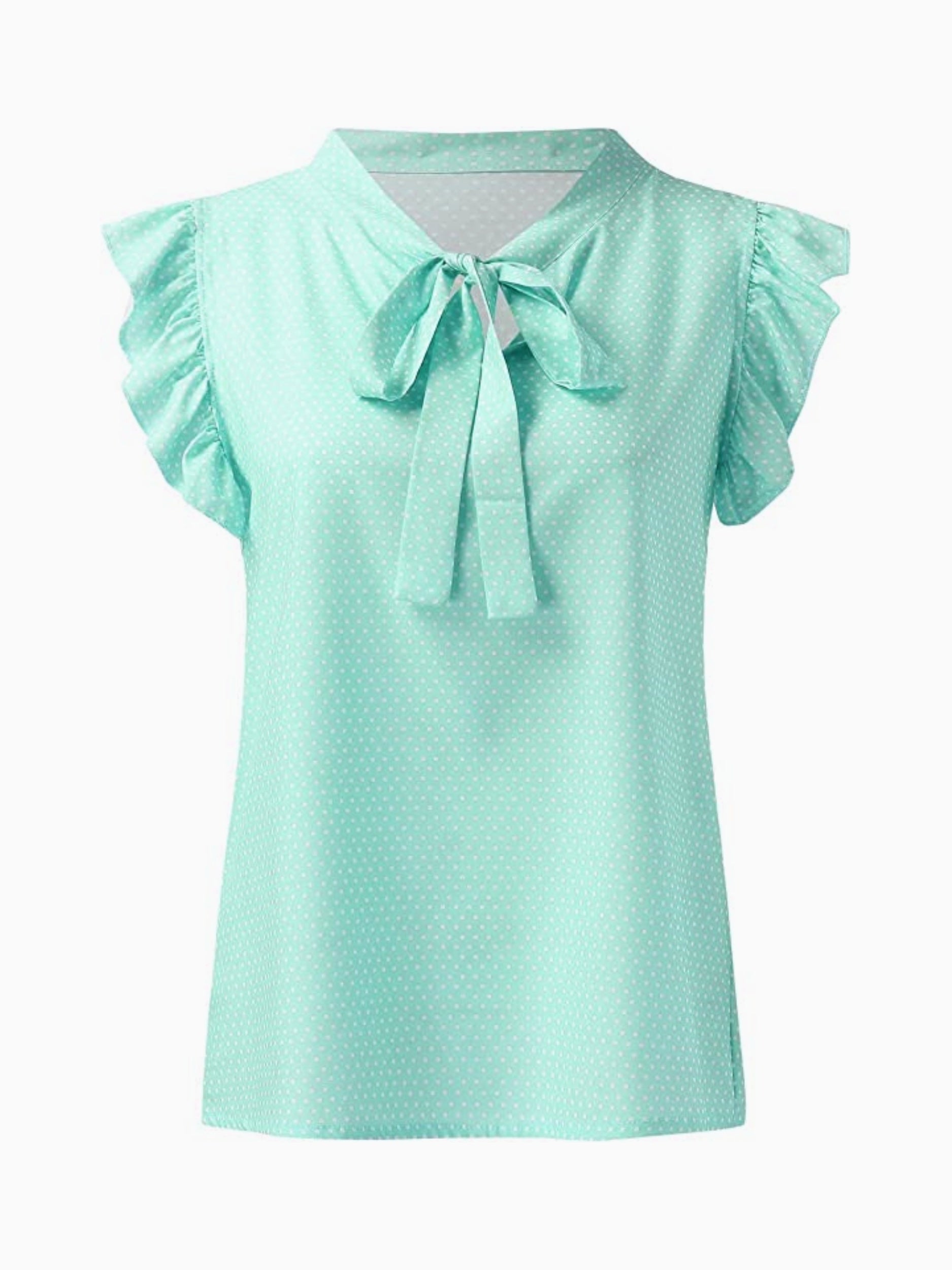 Blouse with bow with polka dots