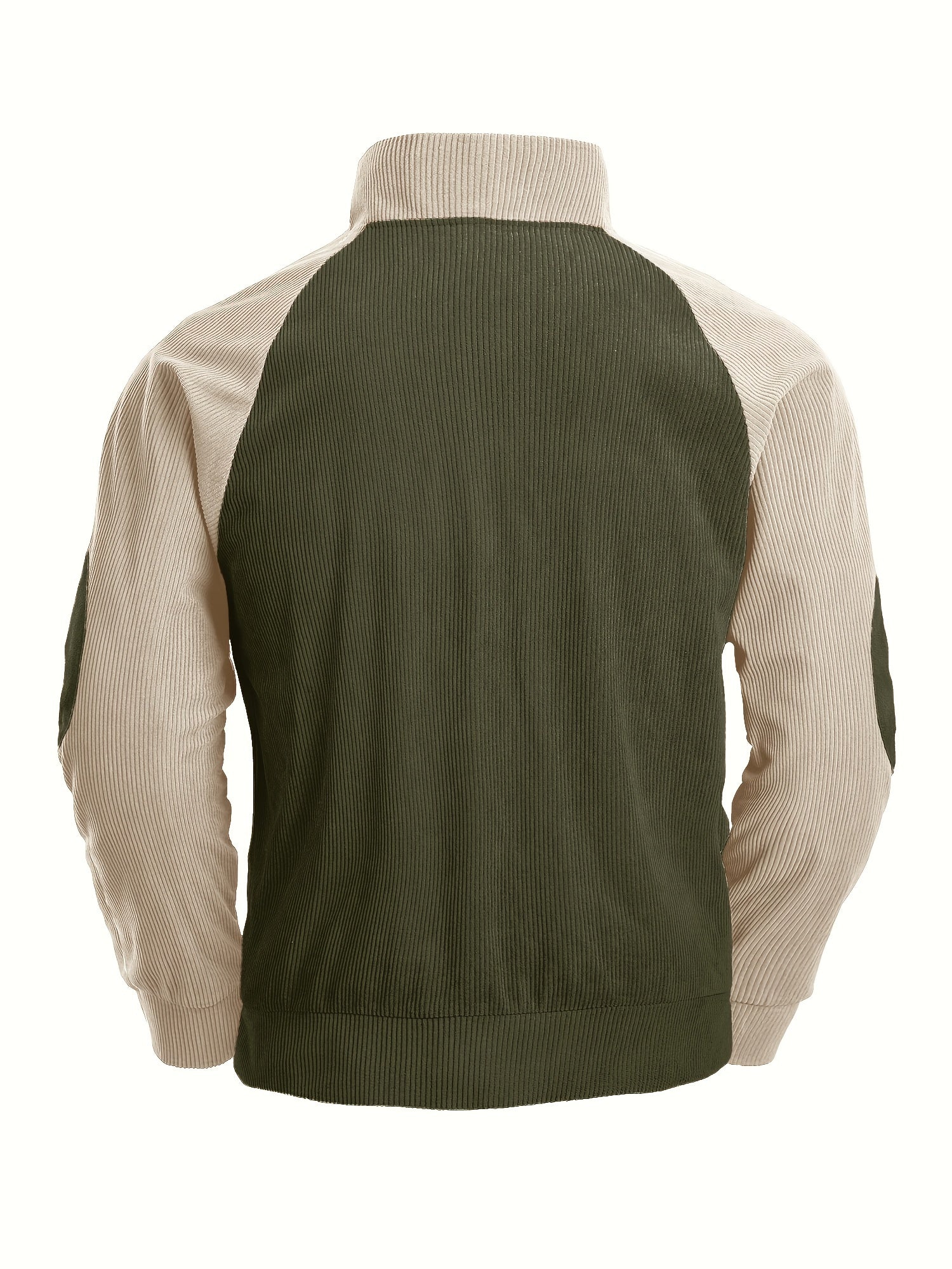 Ribbed vintage Henley shirt with long sleeves and stand-up collar