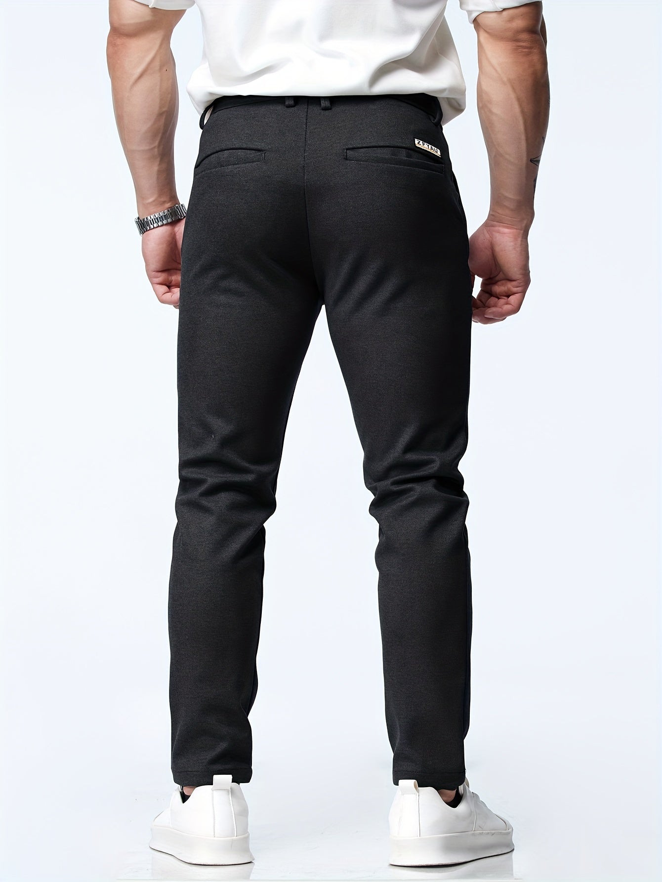 Casual straight stretch trousers for men