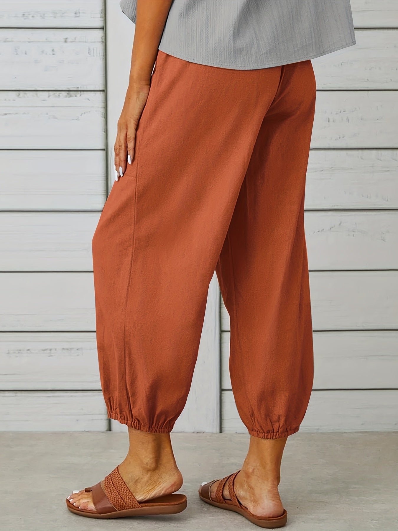 Patched crop pants for women