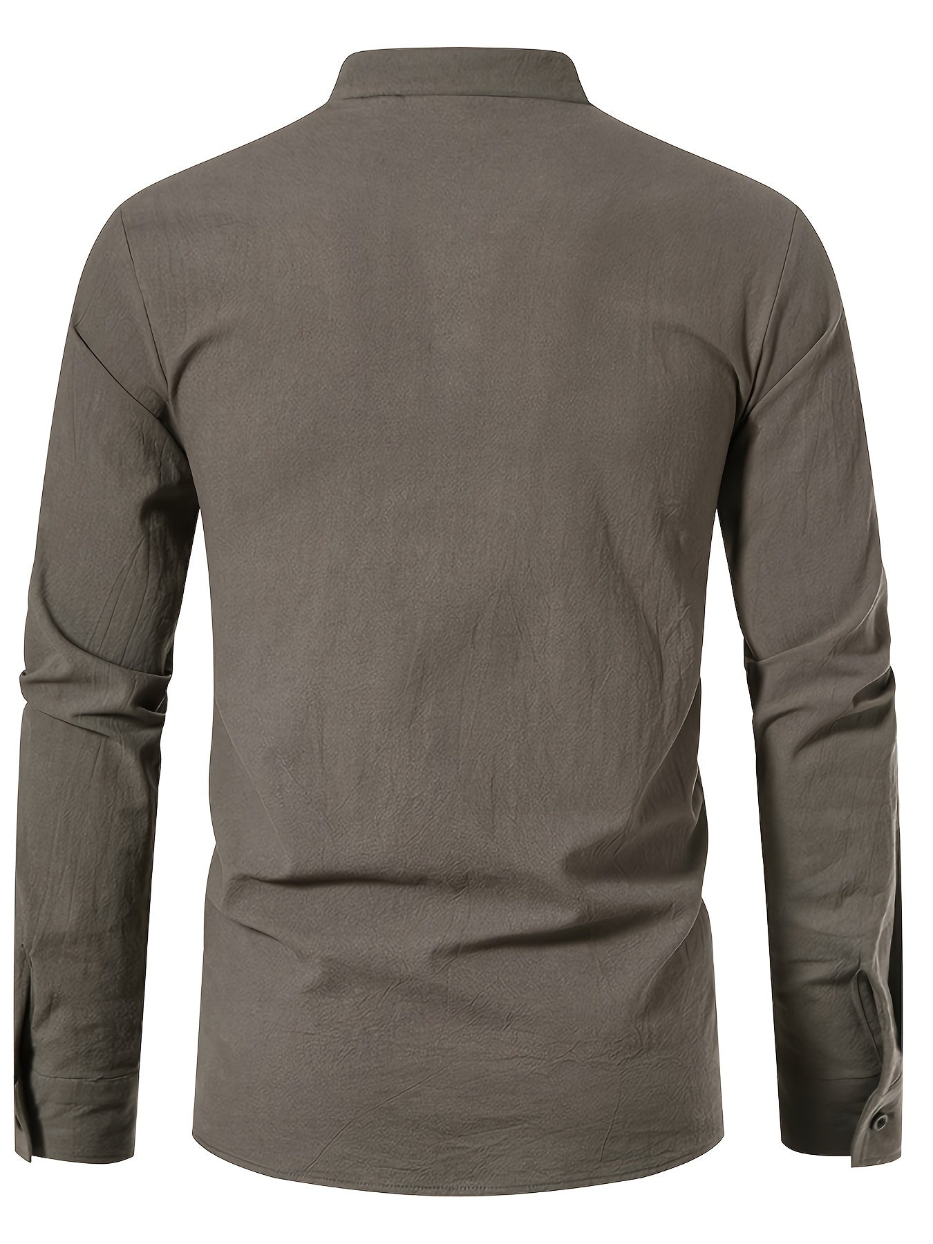 Casual Henley T-shirt with long sleeves