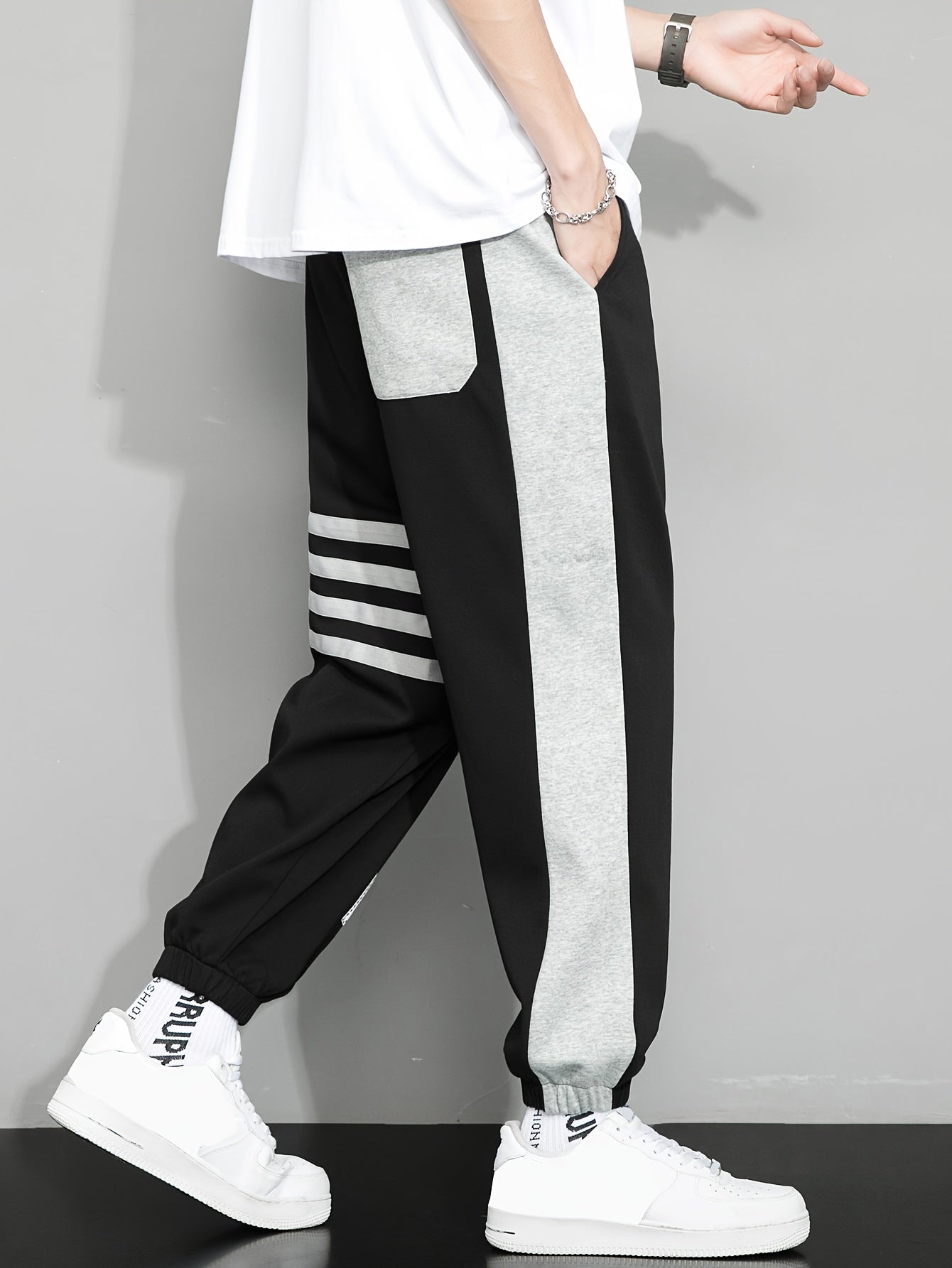 Striped men's sweatpants