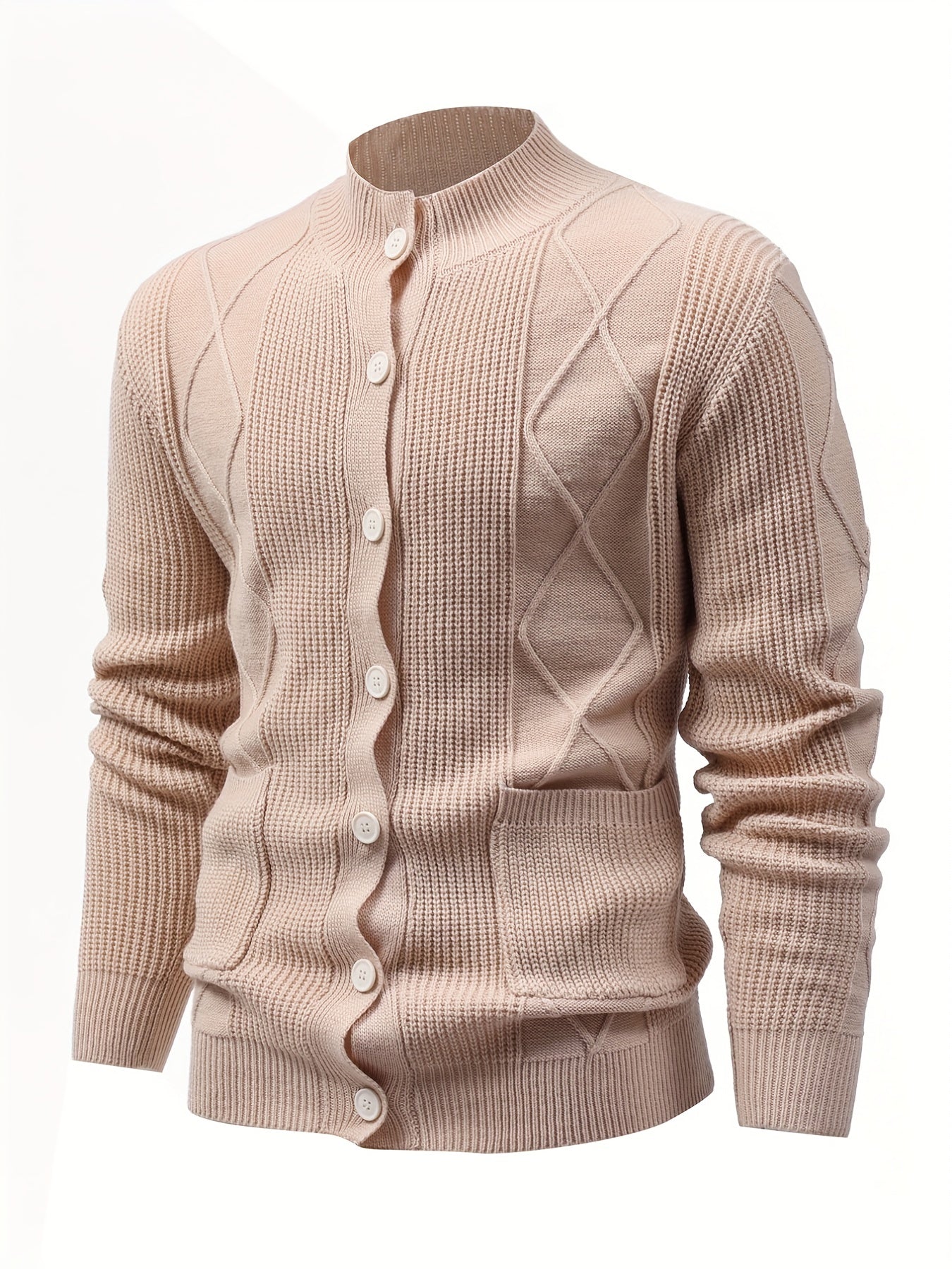 Elegant high stretch cardigan in beige