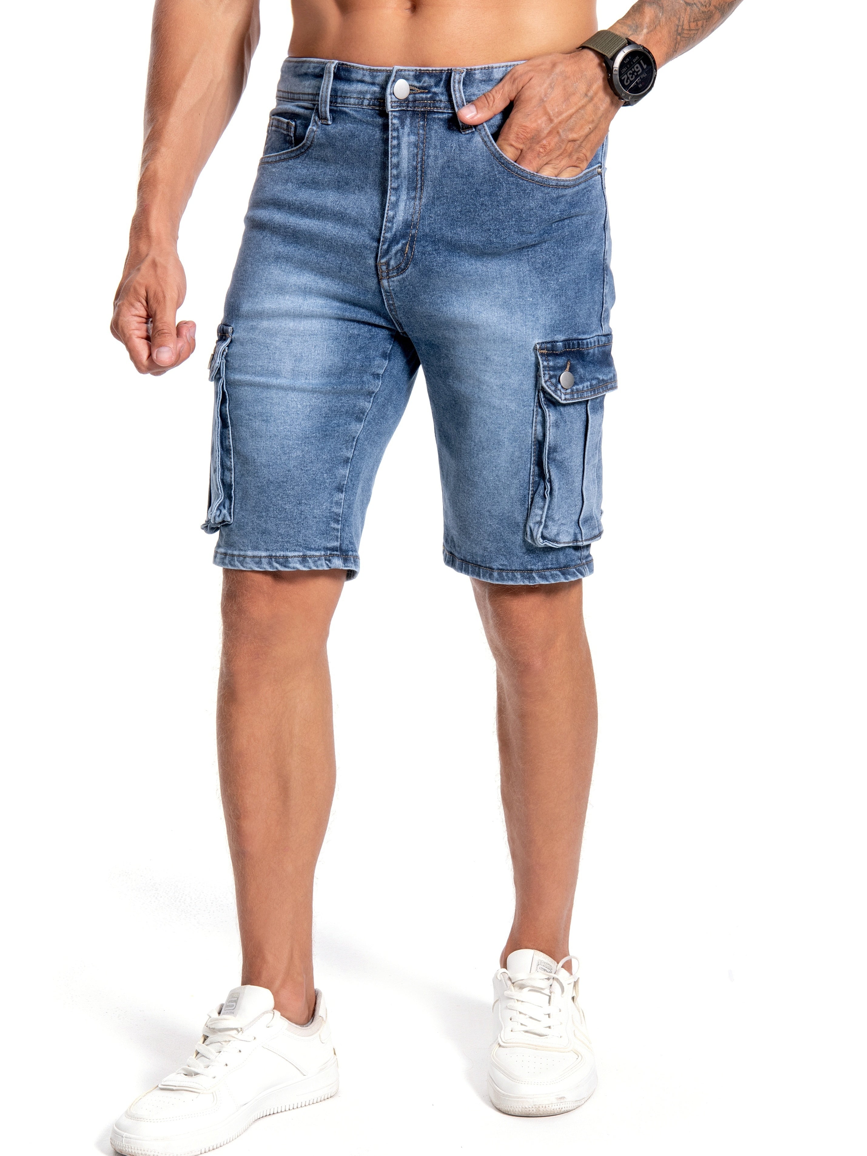 Denim shorts medium stretch for men