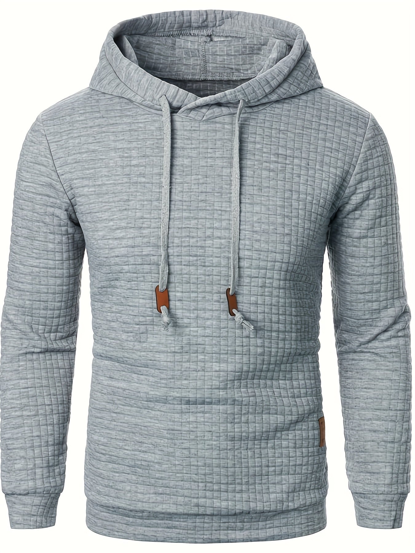 Comfortable long sleeve hoodie with waffle pattern