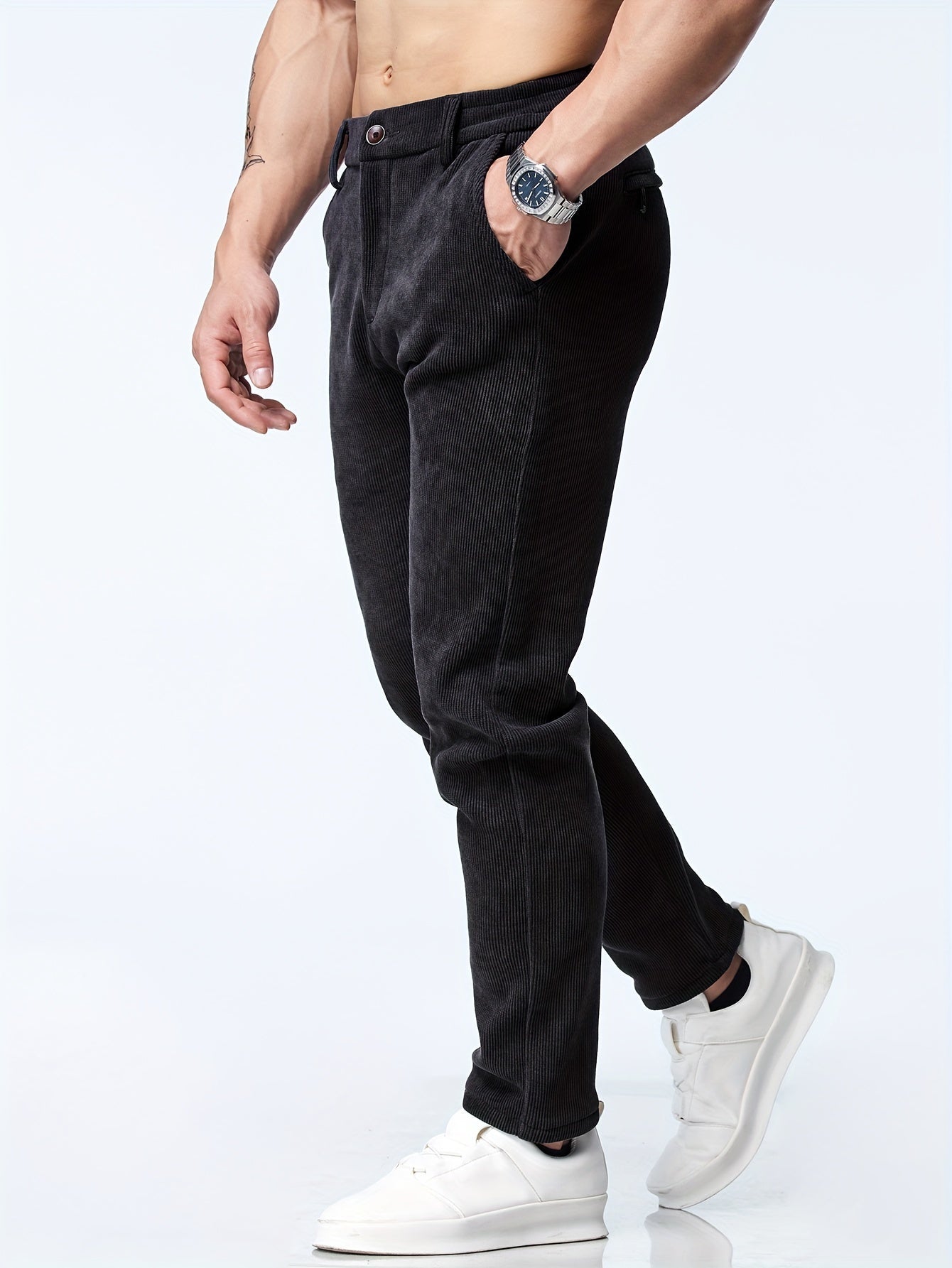 Straight corduroy trousers