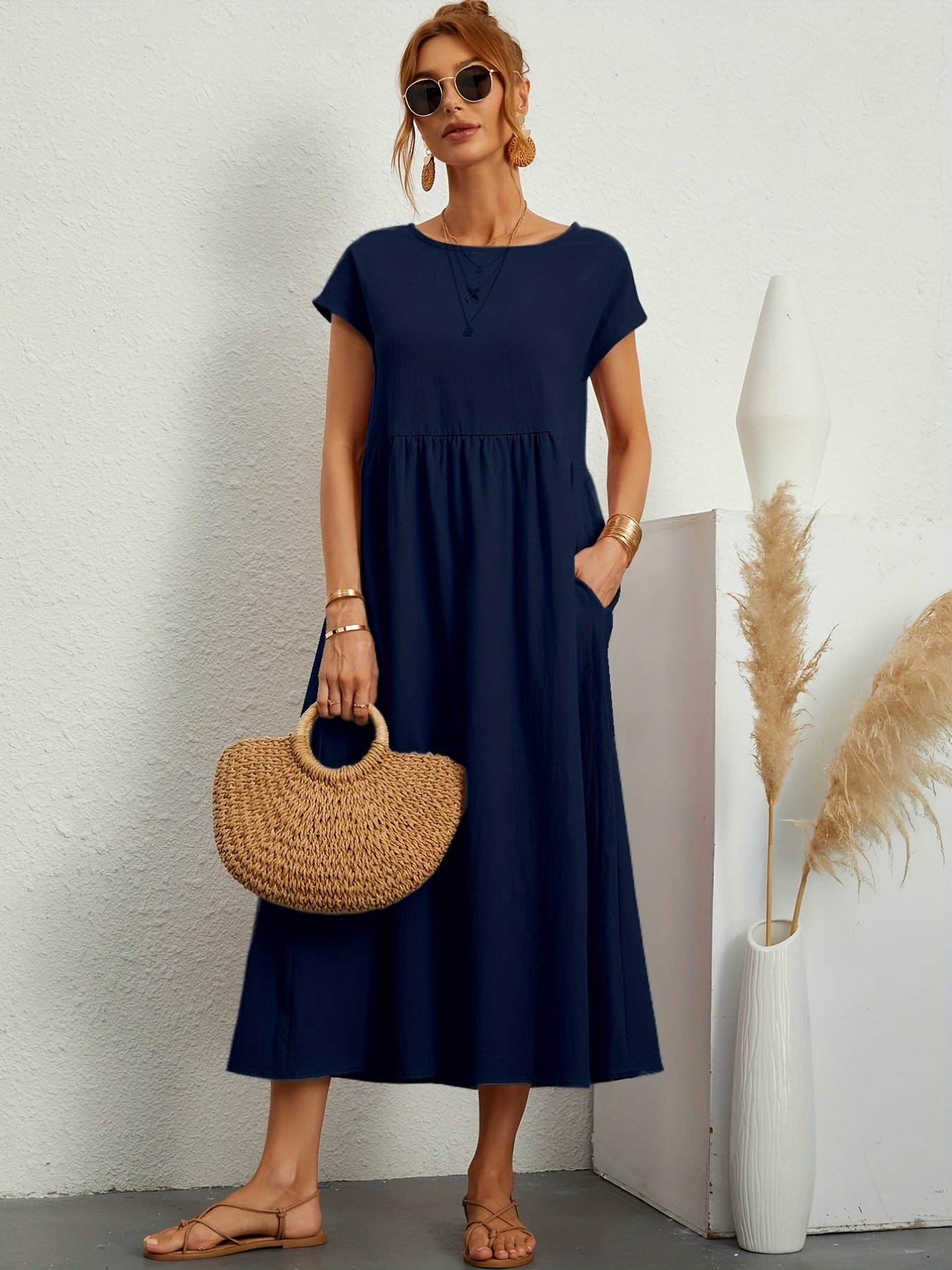 casual summer dress with loose pockets