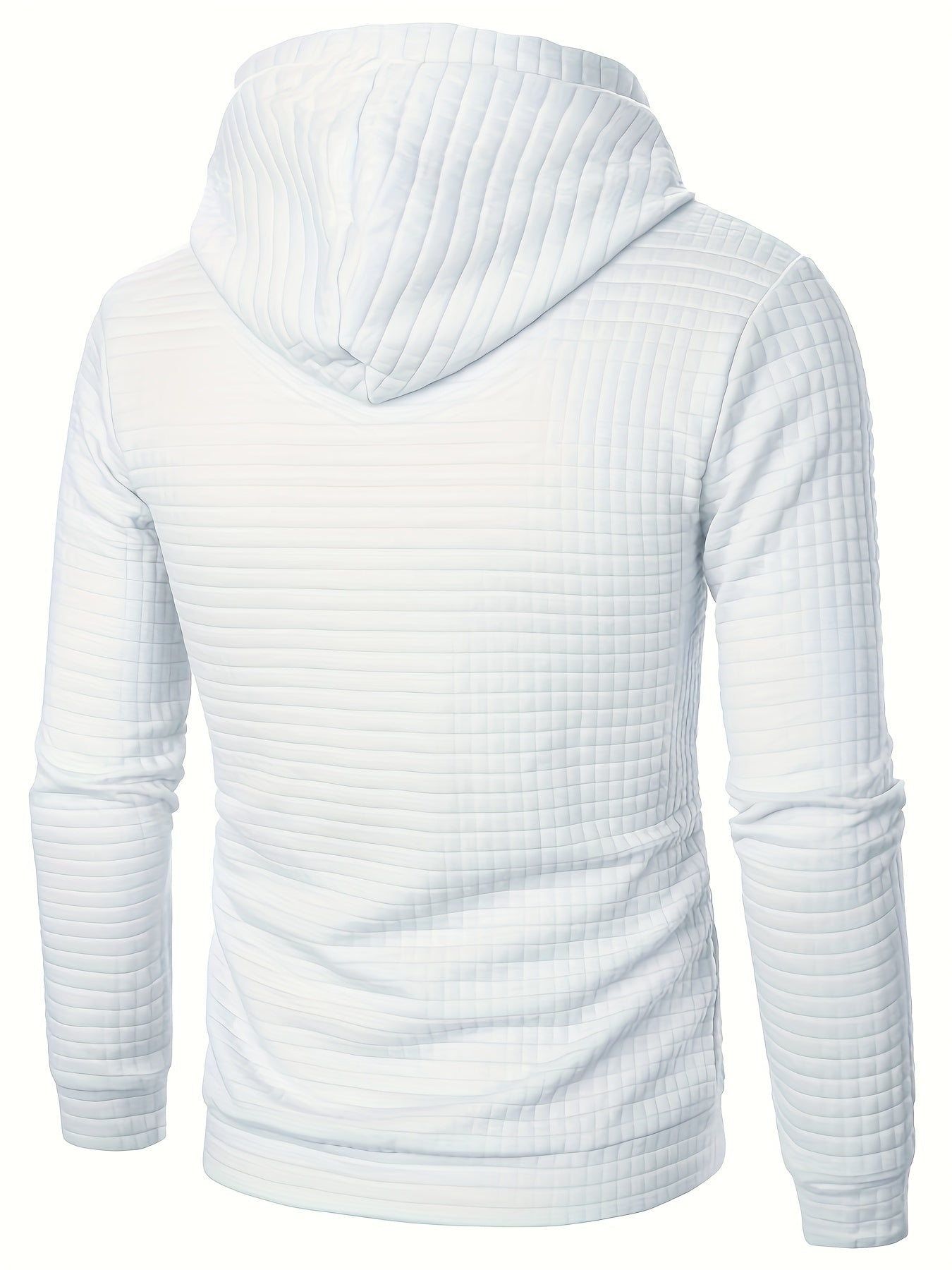 Comfortable long sleeve hoodie with waffle pattern