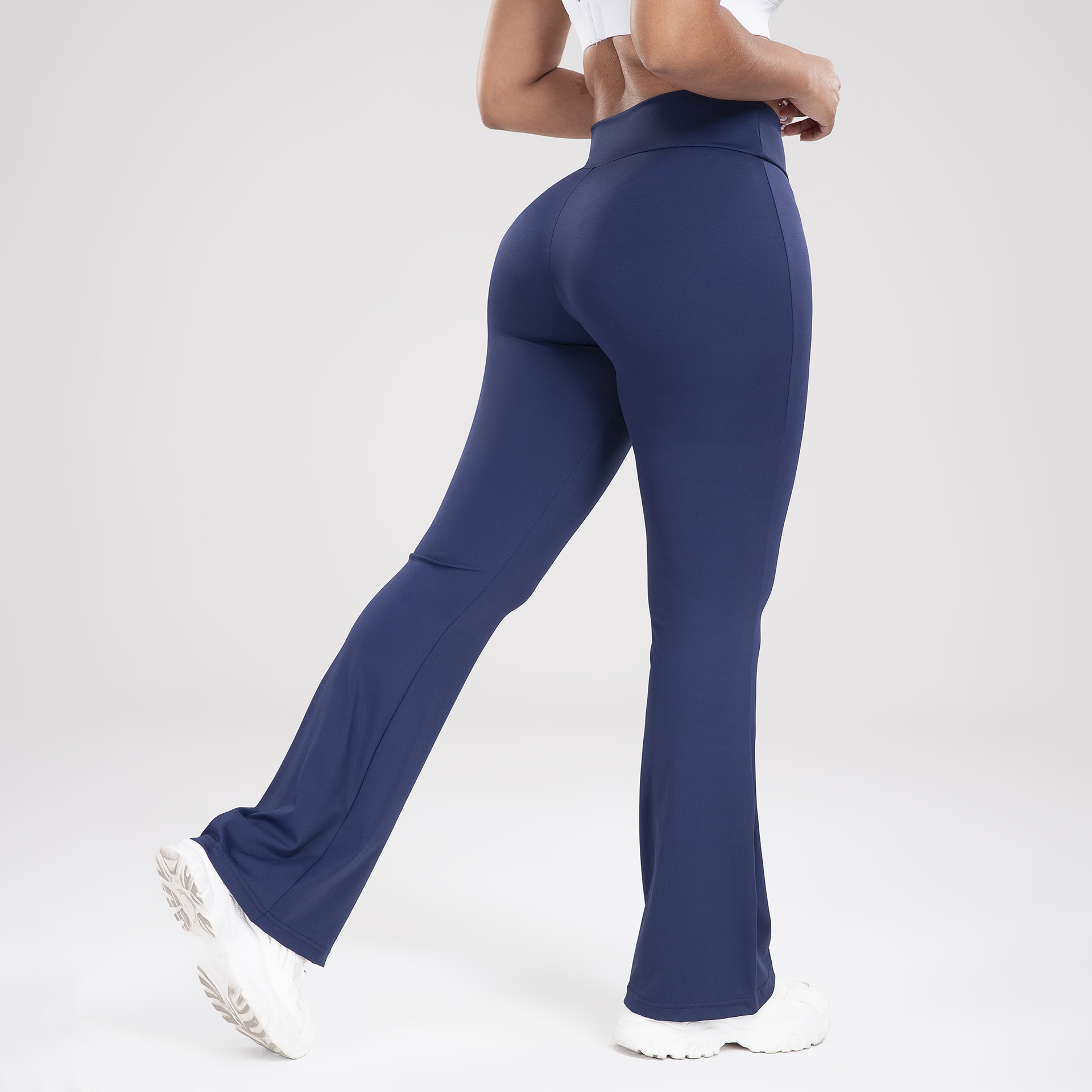 Bootcut sports pants with wide waistband