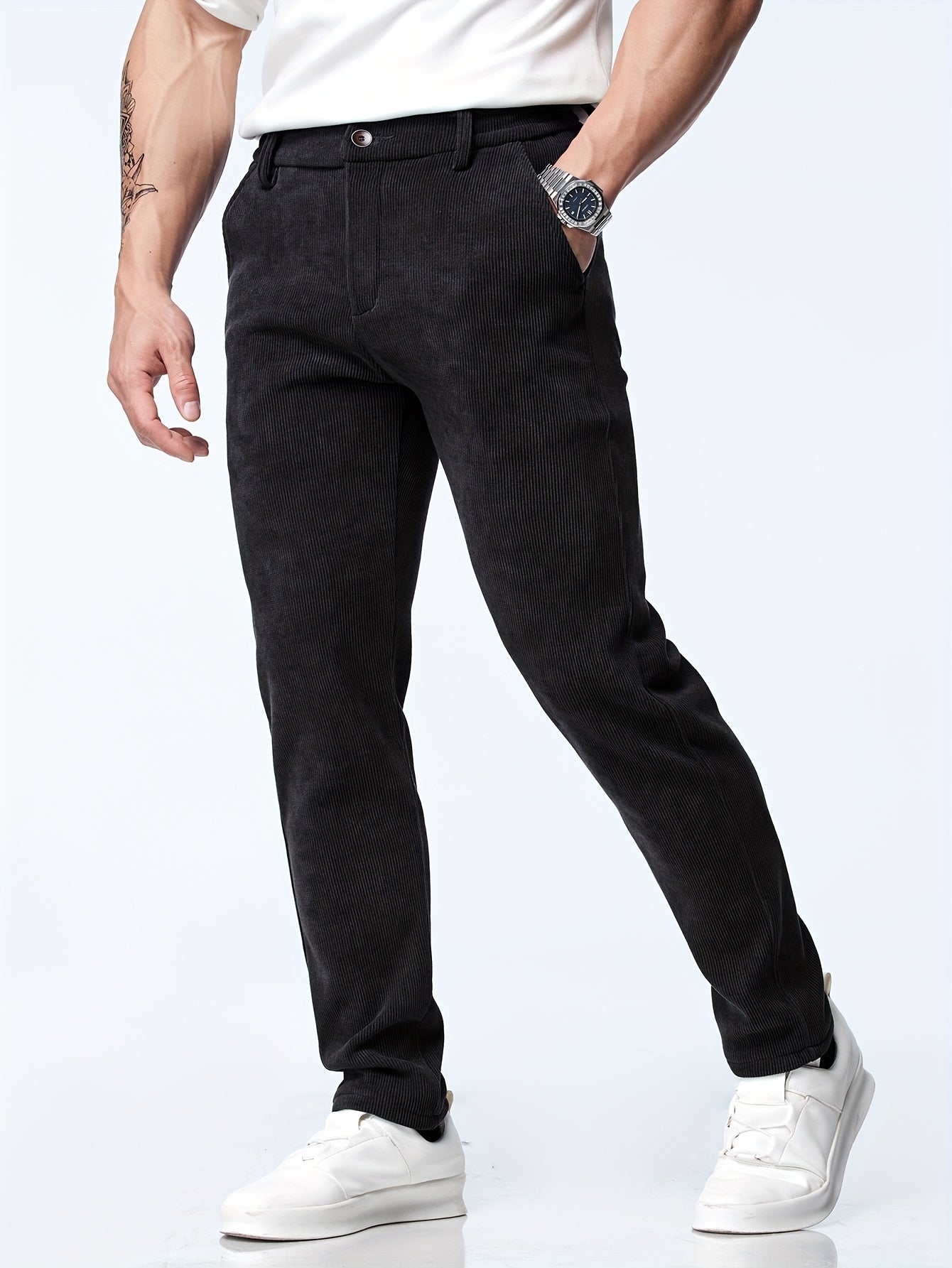 Straight corduroy trousers