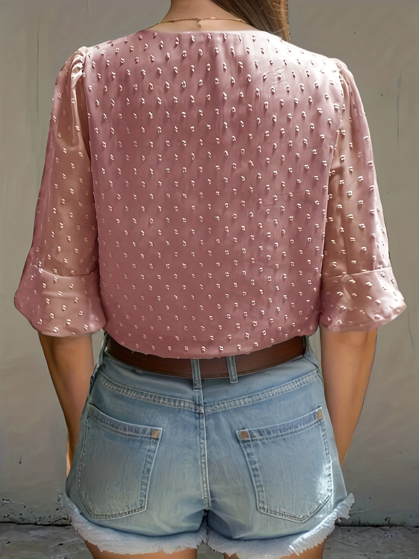 Loose chiffon blouse with long sleeves