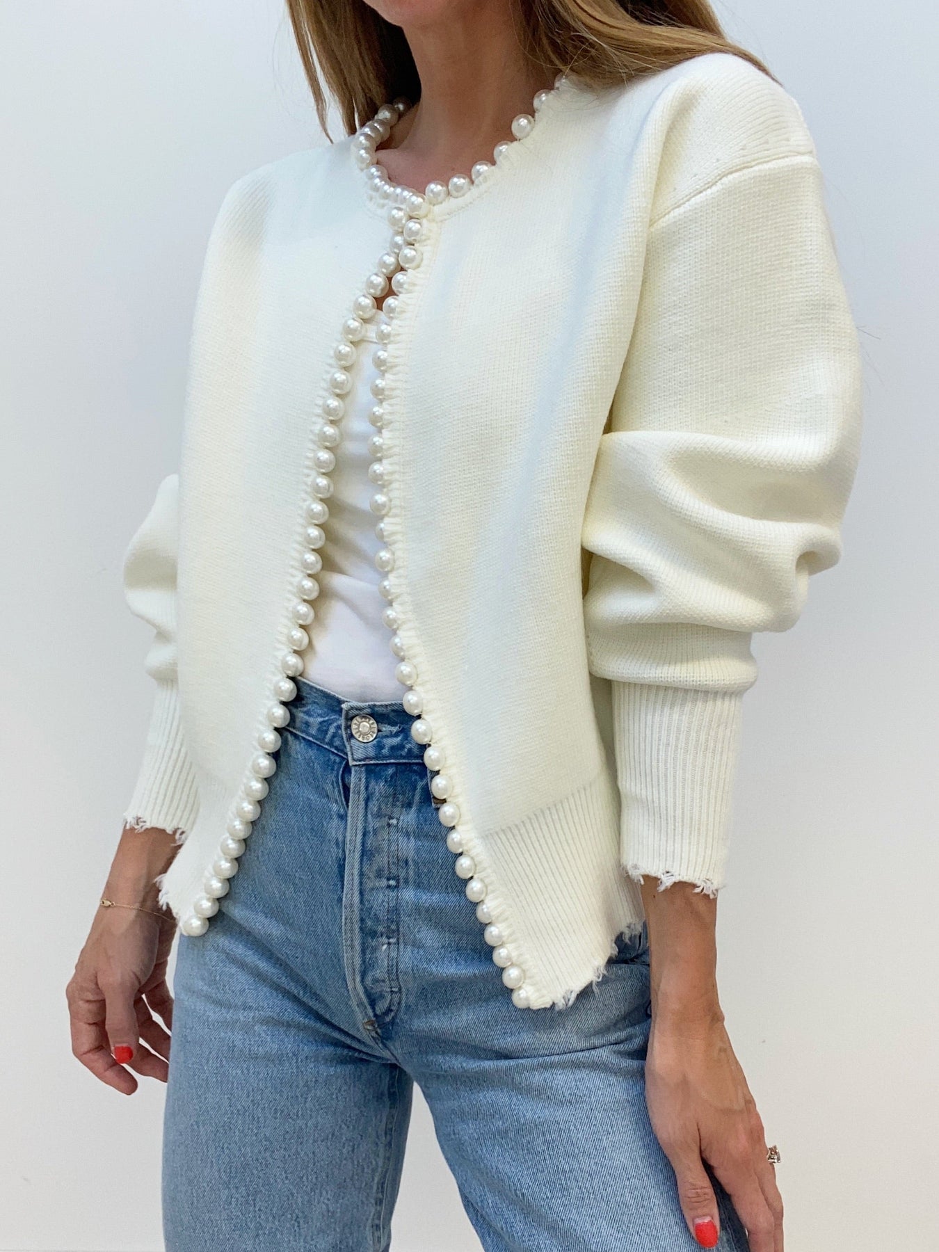 Cardigan with pearls