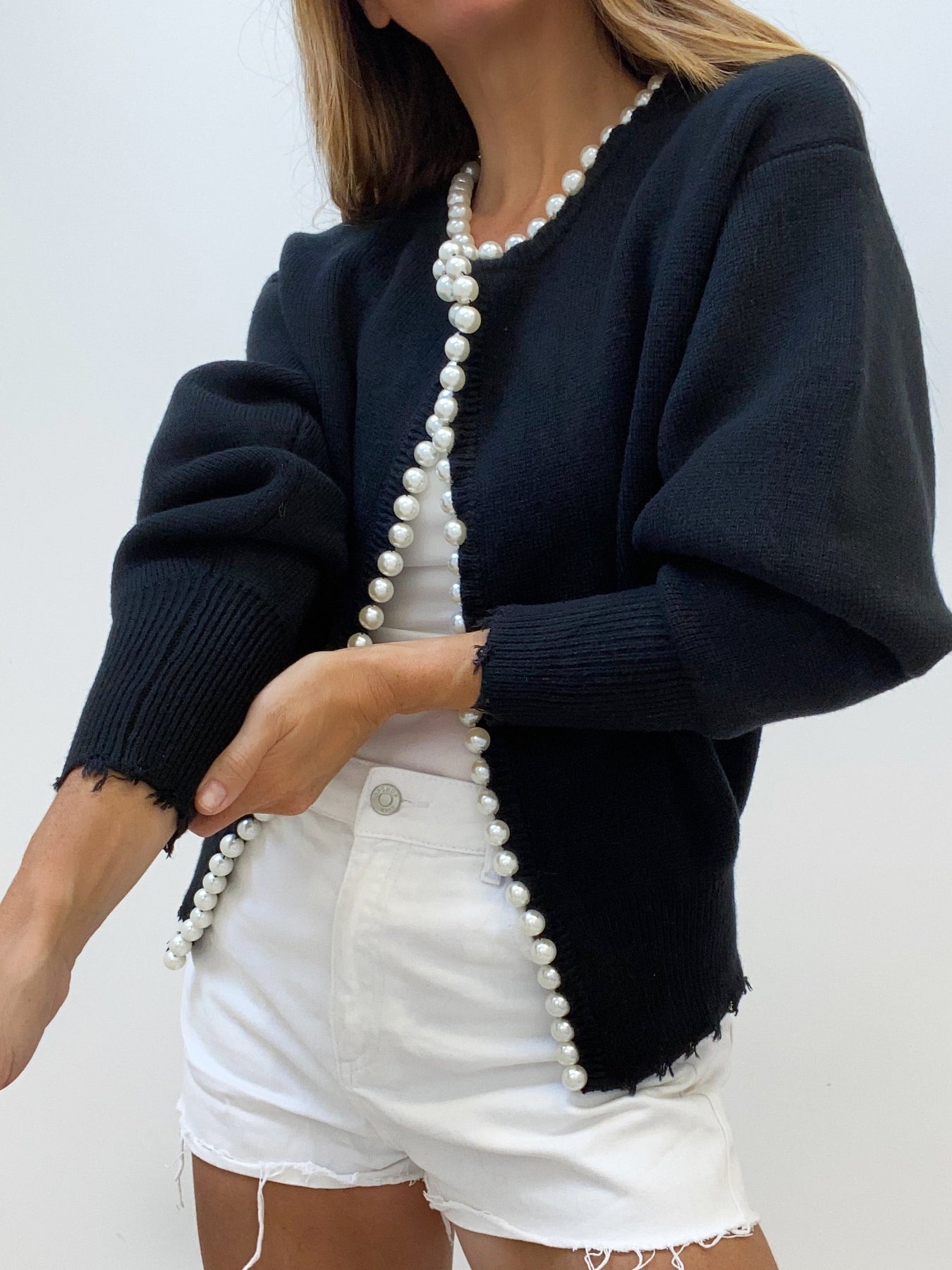 Cardigan with pearls