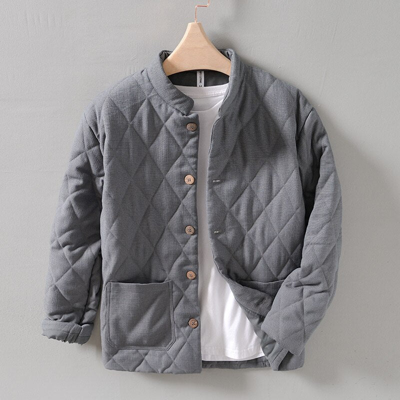 Warm padded turtleneck jacket for men in Japanese style