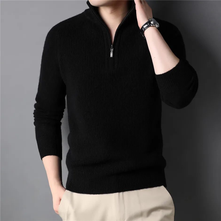 classic sweater with zipper