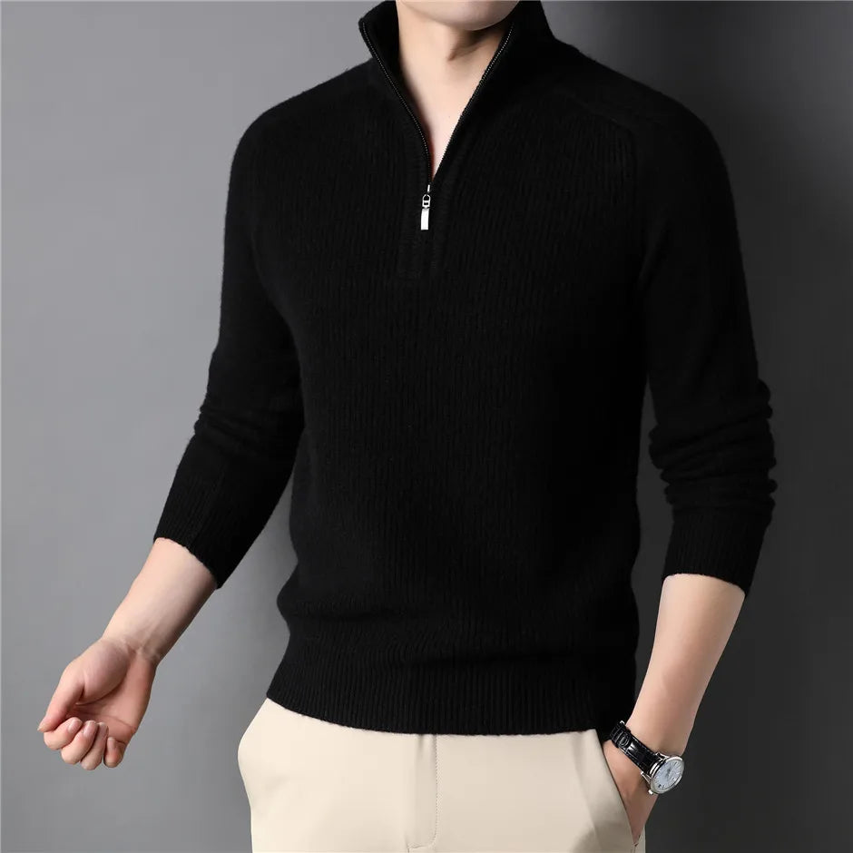 classic sweater with zipper