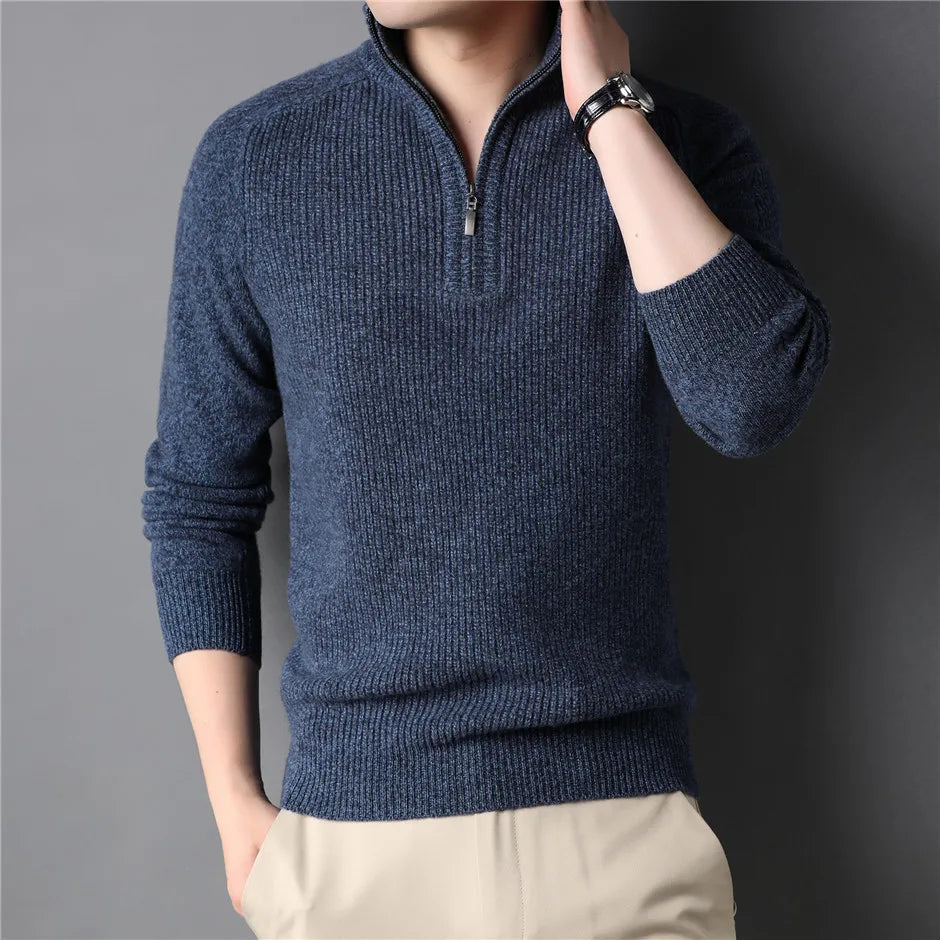 classic sweater with zipper