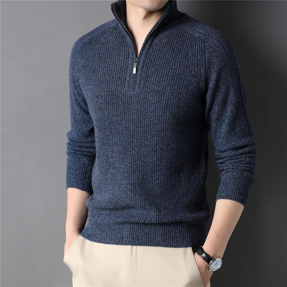 classic sweater with zipper