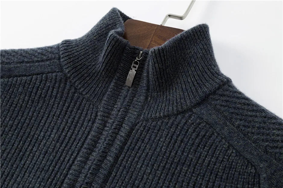 classic sweater with zipper