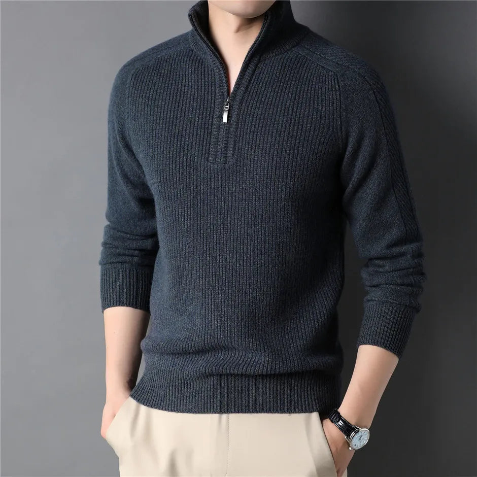 classic sweater with zipper