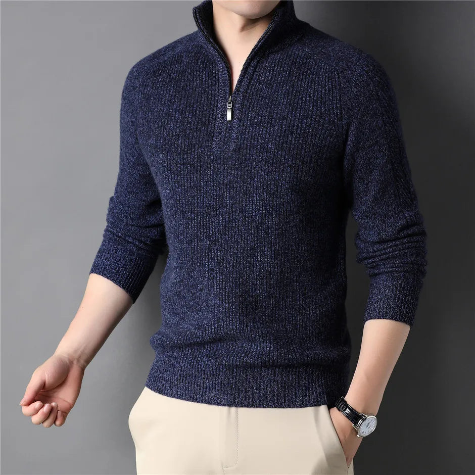 classic sweater with zipper