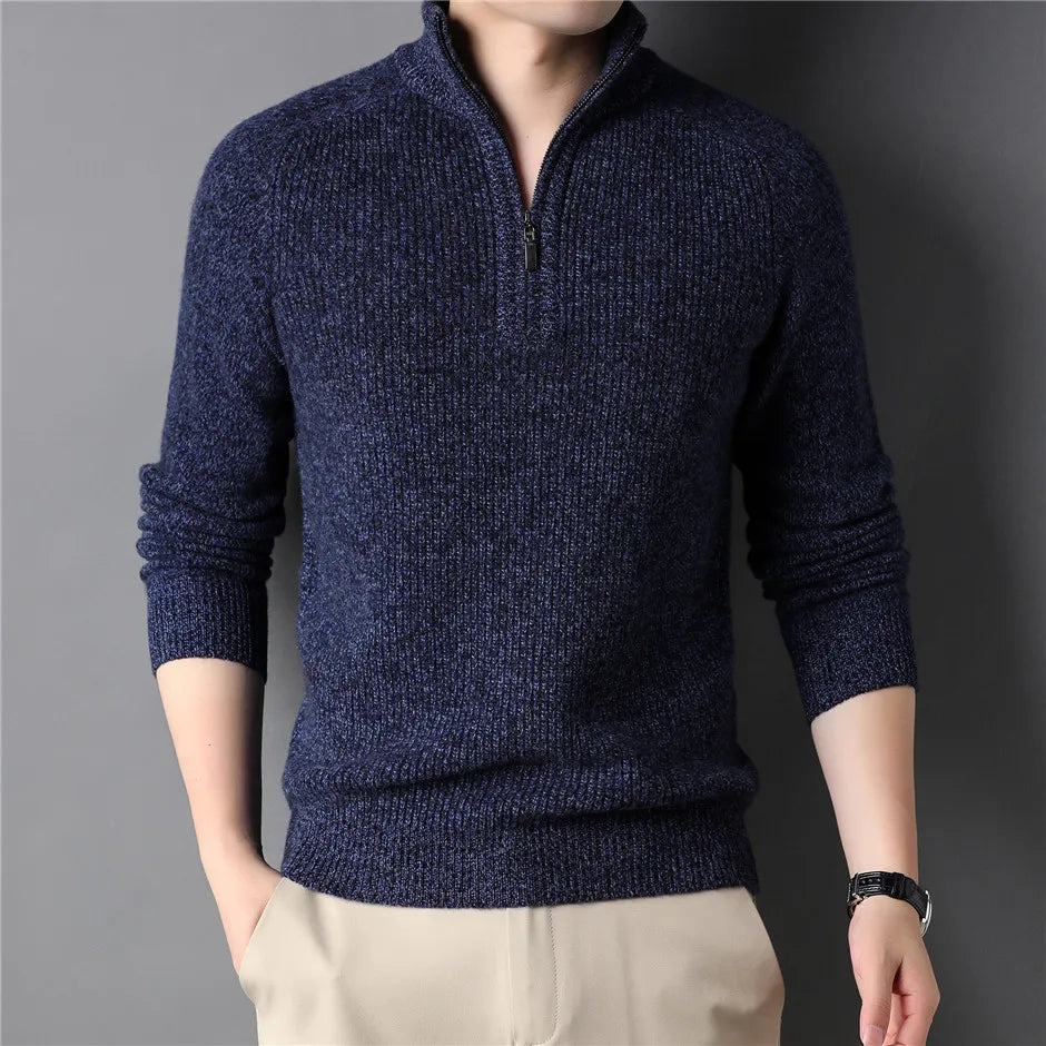 classic sweater with zipper