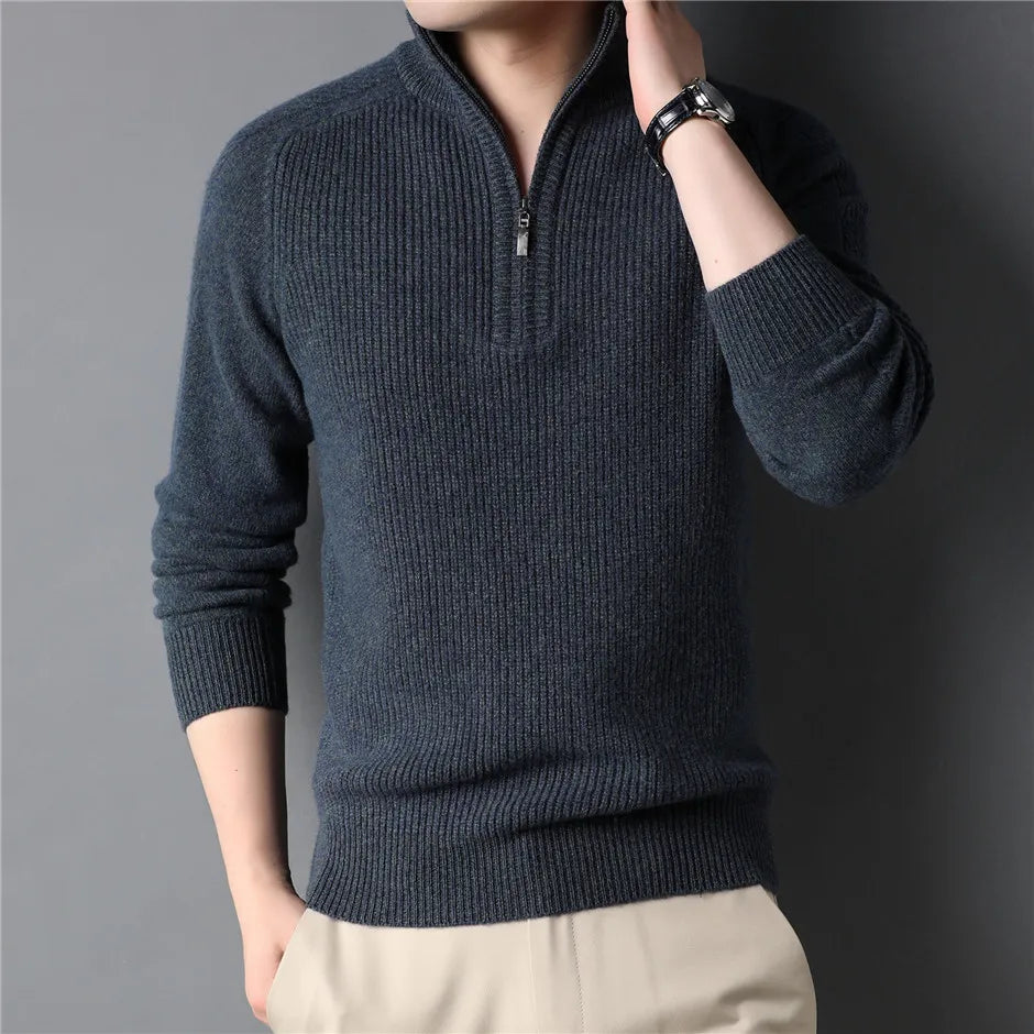 classic sweater with zipper