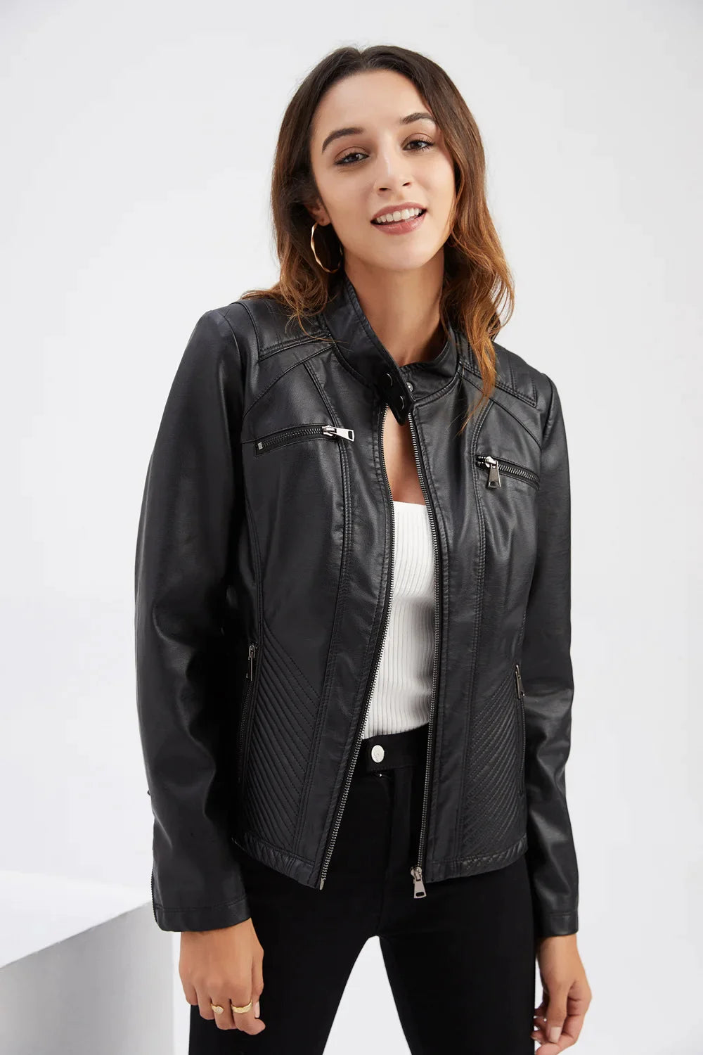 Stylish leather jacket for women