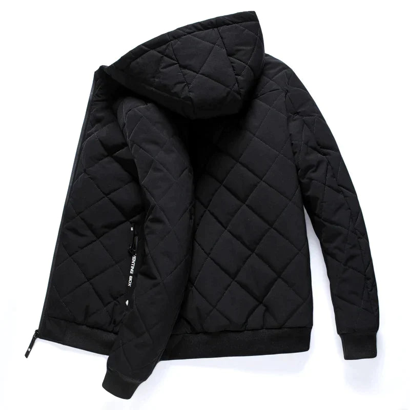 Padded jacket with fur