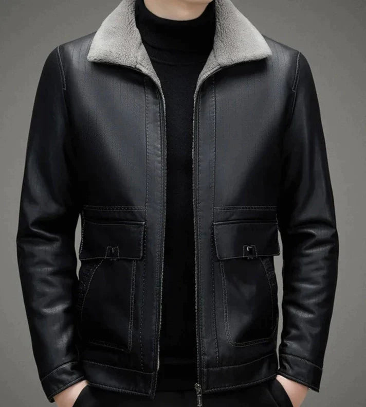 Fleece lined black jacket