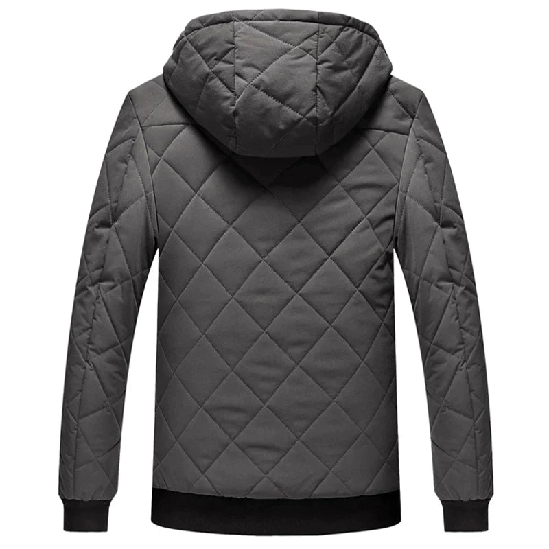 Padded jacket with fur